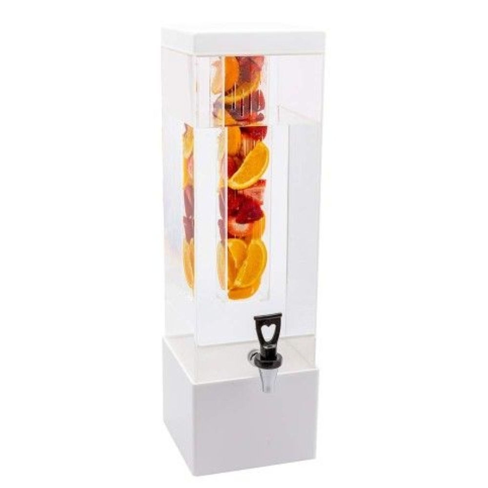 White Beverage Dispenser with Fruit Infuser